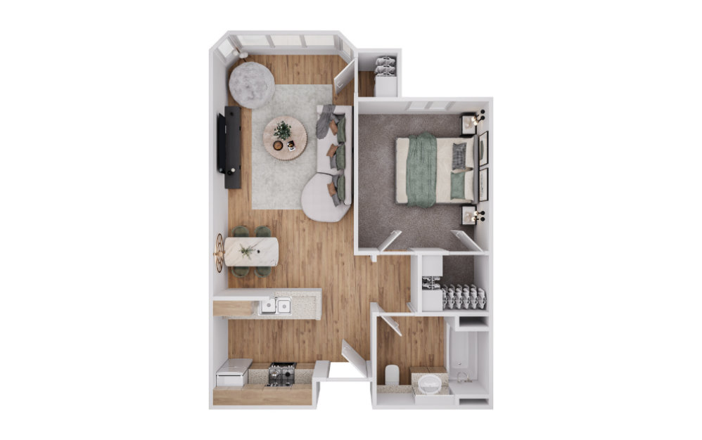 1BR, 1 BA - Floorplan
