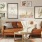 a living room with a couch and a table